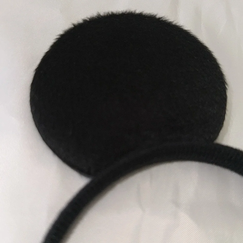 Set of 2 Mouse Ears Headbands Black Velvet Sparkle Red Sequin Bow Party Supplies